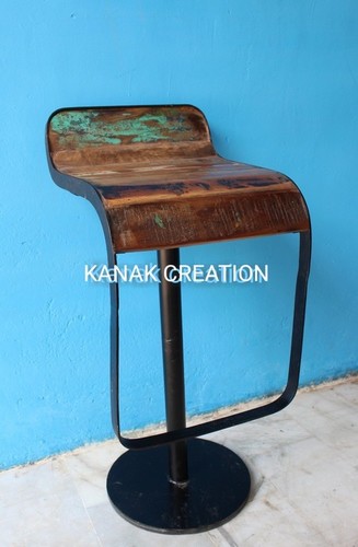 Reclaimed wood antique style bar stool