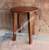Round seat wooden stool