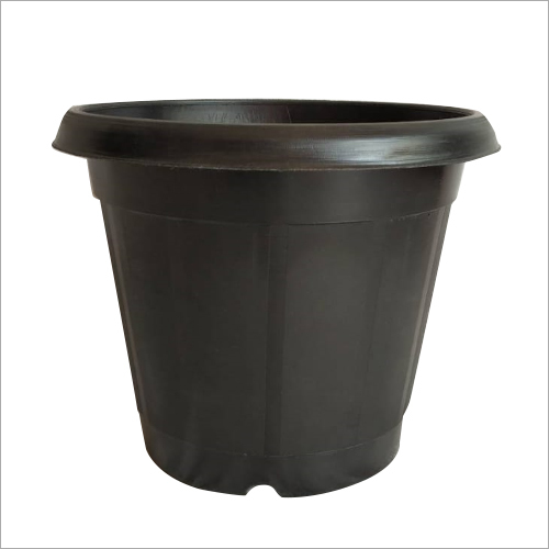 Black Plastic Flower Pot - 6 to 18 Inch Size, Glossy Black Finish | Durable PPCP Material, Ideal for Decorative Planting Solutions
