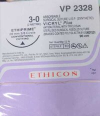 Ethicon Synthetic Absorbable Coated Vicryl Plus Antibacterial Sutures(vp2328) - Color: Undyed
