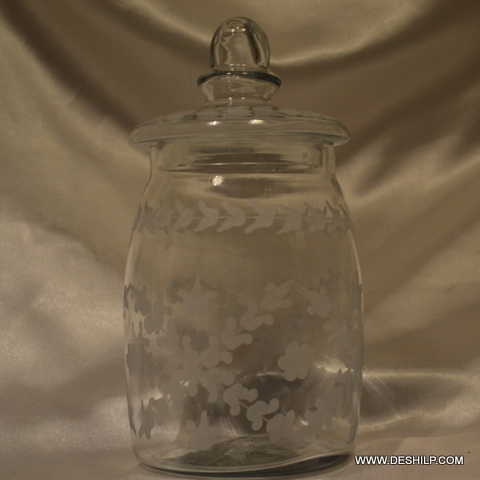 Long Glass Jar With Glass Lid