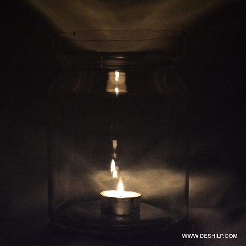 Clear Glass Candle Holder For Gifts - Style: Modern Arts