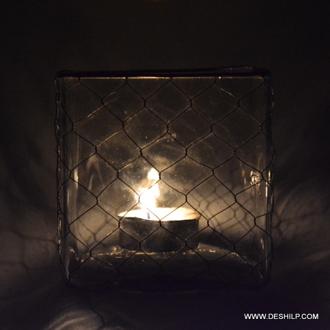 Small Glass Clear Candle Holder