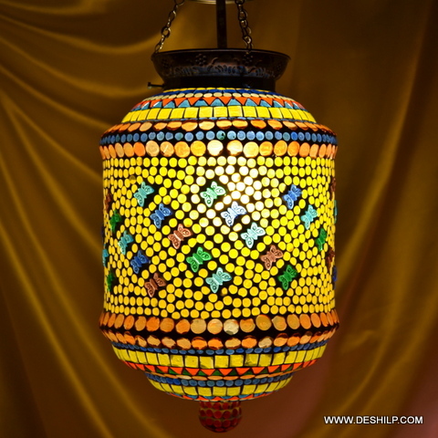 Yellow And Multicolor Yellow Mosaic Wall Hanging For Home Decor