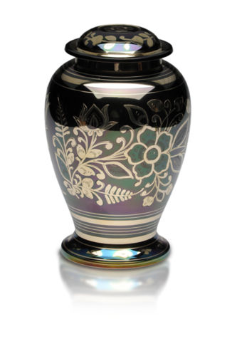 Iridescent Cremation Urn with Shamrock Design