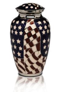 New Patriotic Red,White & Blue American Flag Cremation Urn