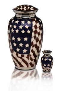 New Patriotic Red,White & Blue American Flag Cremation Urn