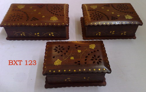 Sheesham Wood Box GJ Set of 3Pcs