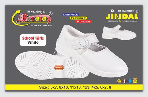 Girl White School Shoe