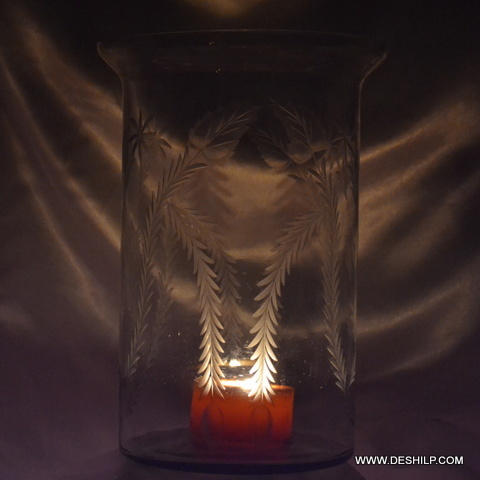 Glass Hurricane Candle Holder