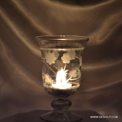 Glass Hurricane Candle Holder