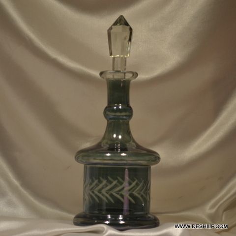 Green Glass Perfume Bottle