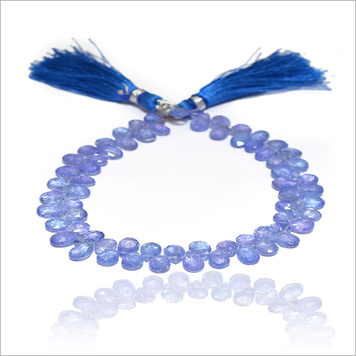 Blue Natural Iolite Pear Beads Strand