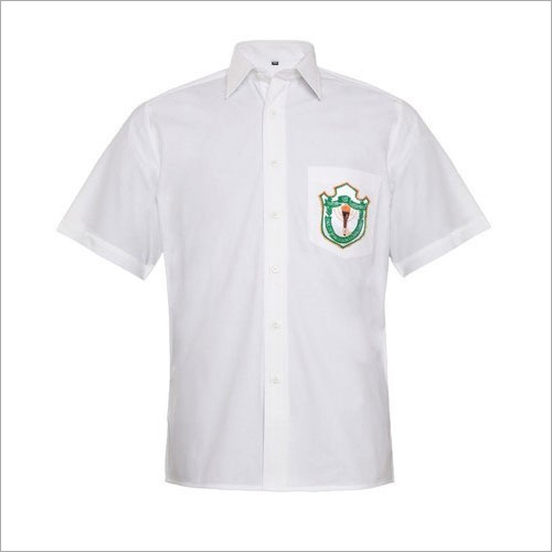 School Shirt - Cotton Fabric, Short Sleeve Unisex Fit | Embroidered Logo, Quick Dry, Washable