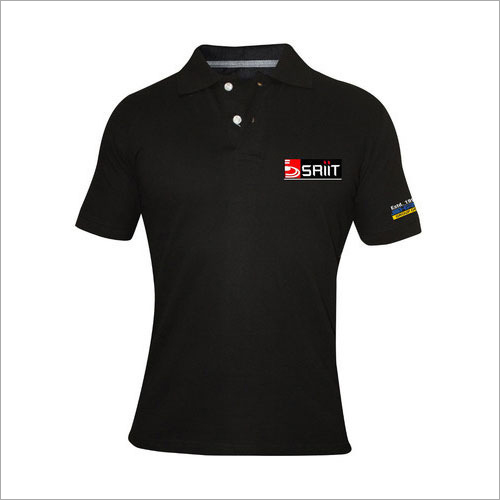 Plain Polo T-Shirt - Cotton Fabric, Sizes S, M, L, XL | Black Color, Short Sleeve, Polo Neck Design for Young Males
