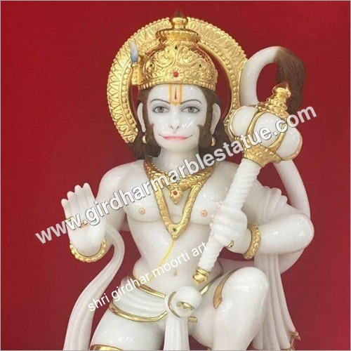 Sitting Hanuman Marble Statue