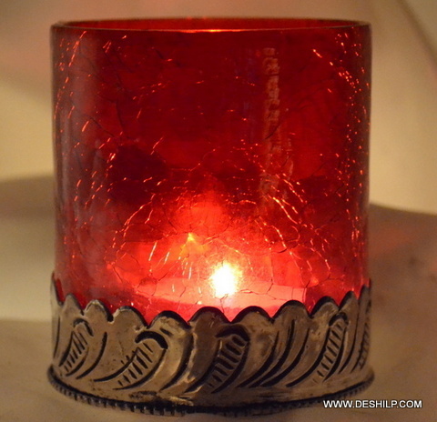 TwinkleCrack Mosaic Glass T-Light Lamp