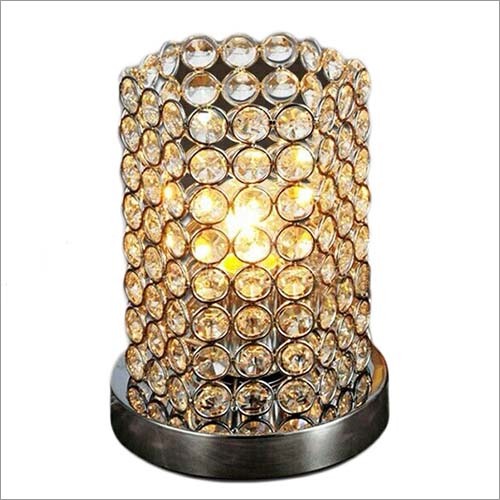 Crystal Cylinder Table Lamp - Crystal and Metal, Customize Size, Elegant Design with Sturdy Build Quality