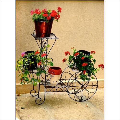 Wrought Iron Pot Stand - Metal, Black Finish, Polished | Extreme Craftsmanship, Strength and Stability, Rust-Resistant Design