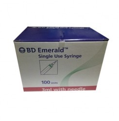 White Bd Emerald Single Use Syringe 3Ml