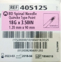 BD Spinal Needle Quincke Type Point (18G)