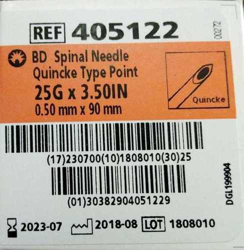 Silver Bd Spinal Needle Quincke Type Point (25G)