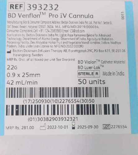 Bd Venflon Pro i.v (22Ga)