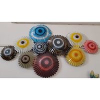 Multicolour Collectible India Metal 3d Decorative Flowers Wall Mounted And Hanging Art Showpiece Living Room Office Decor