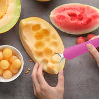 Imporio Melon Baller - Stainless Steel, Customized Size, Silver & Pink | Compact Design, Rust Proof, Polished Surface Finish, Ideal For Household & Hotel Use