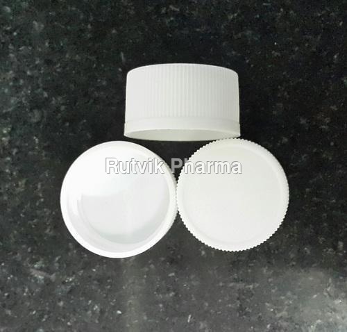 White 28 MM Simple Plastic Cap