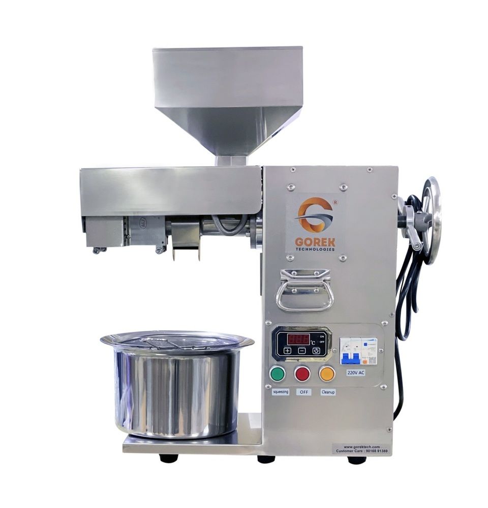 Edible Oil Extraction Machinery - 304 Food Grade Stainless Steel, 70x29x71 cm , 2000 W Power, Automatic Grade, Silver Finish, Up to 20 Kg/hr Production Capacity