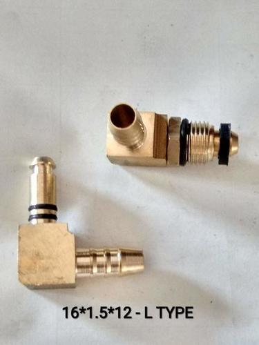 Automotive Spare Parts - Brass, 16x1.5x12 mm, L Type Hose Connector | Durable, Corrosion Resistant, Leak-Proof, O-Ring Sealed
