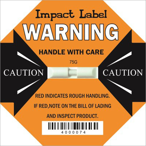 75g Impact Label - Advantage: Red Indicate Rough Handling