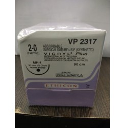 Ethicon Synthetic Absorbable Coated Vicryl Plus Antibacterial Sutures (Polyglactin 910 With Triclosan) (VP2317)