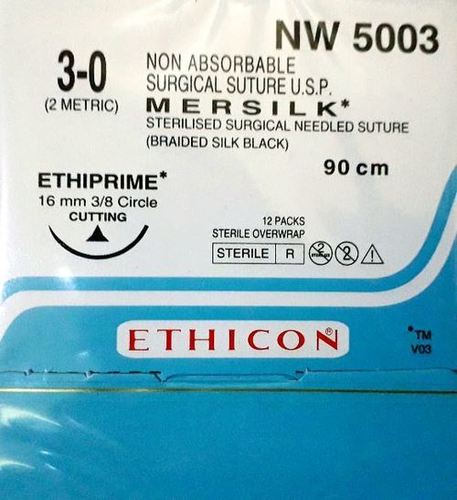 Ethicon - Mersilk ( Black Braided Silk With Needle Suture ) (Nw5003)
