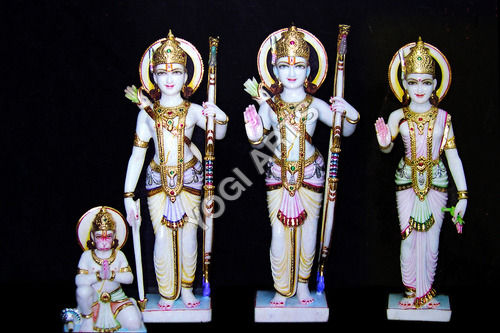 Easy To Clean White Marble Ram Darbar Statues