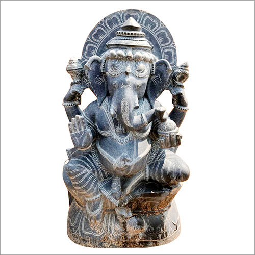 Black Stone Ganesh Statue