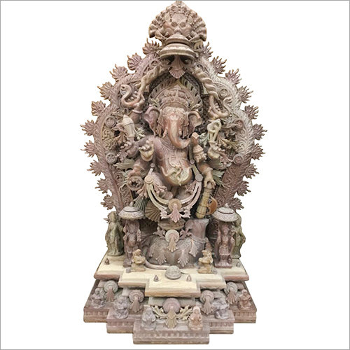 Pink Stone Ganesh Bhagwan Statue