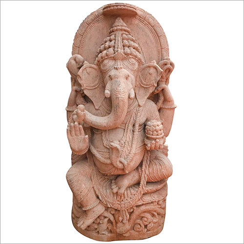 Pink Stone Ganesh Statue