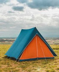 Relief Tent - Polyester Material, Single Layer Design | 5+ Person Capacity, Orange And Blue Colors, Customizable And Standard Options