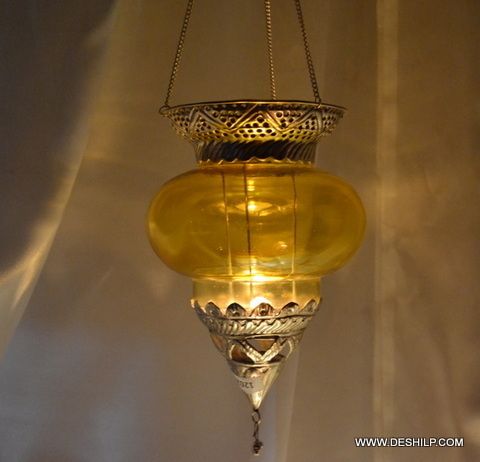 Yellow Wall T Light Hanging For Home Decor