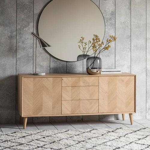2 DOORS 3 DRAWER WOODEN SIDEBOARD
