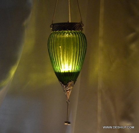 Green Color T Light Candle Hanging
