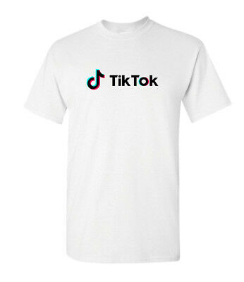 TikTok Printed White T-Shirt - 100% Cotton, Sizes S-XL, Half Sleeve, Printed Design, Suitable for All Seasons, Customizable Logo