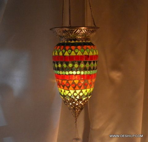 T Light Candle Holder With Mosaic