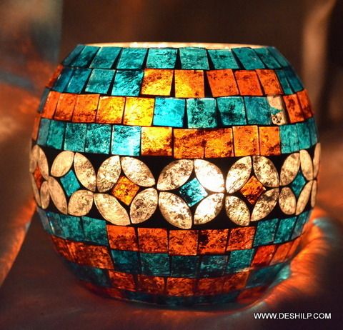 Colorful Glass T Light Candle Holder