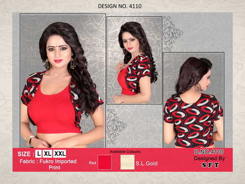 Red Gold Fukro Imported Print Blouse