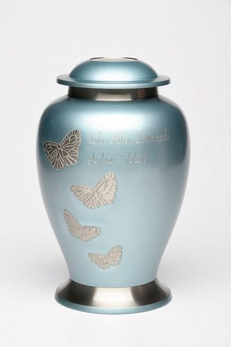 New Avondale Brass Urn with Butterflies