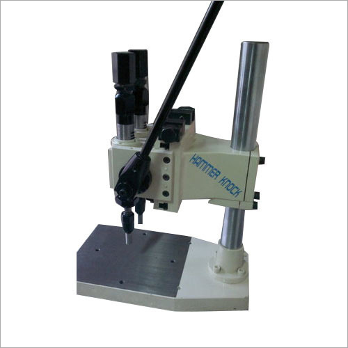 Dual Head Impact Stamping Press - Compact Hydraulic Powered Grey and Blue | CNC Technology Manual Operation Corrosion Resistant 1-Year Warranty