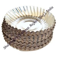 Paper Dish - Paper Material, Various Sizes, White And Silver Laminated | Light, Leak Proof, Eco-friendly For Parties And Functions